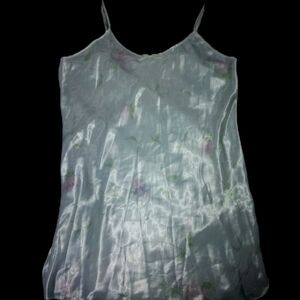 Vintage Secret Treasures Silky Satin Slip Nightgown w/Light Pink Floral. Sz. 3XL